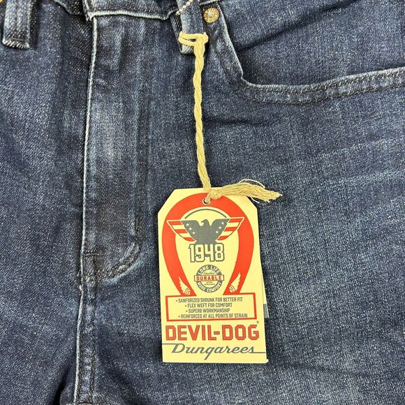 Devil‎ Dog Jeans Mens 33x30 Blue Dungarees Slim Tapered Gibbes NWT - Picture 4 of 8